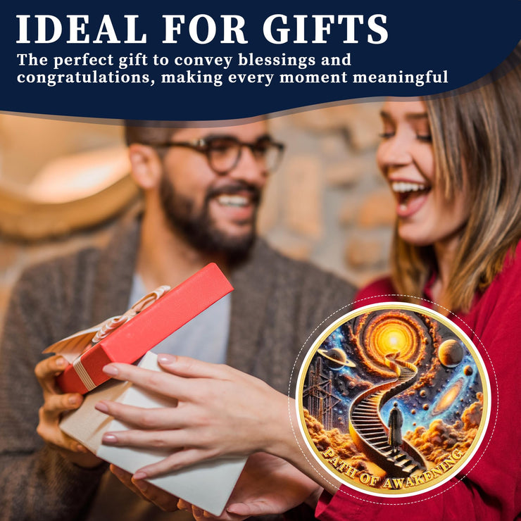 Cosmic Steps Path of Awakening Sobriety Coin