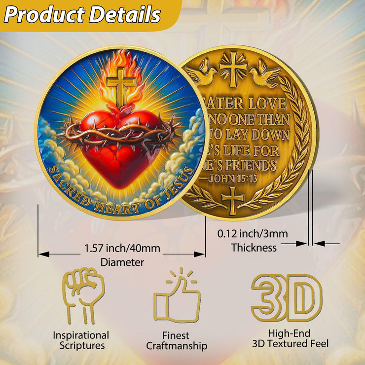 Sacred Heart of Jesus Christian Challenge Coin