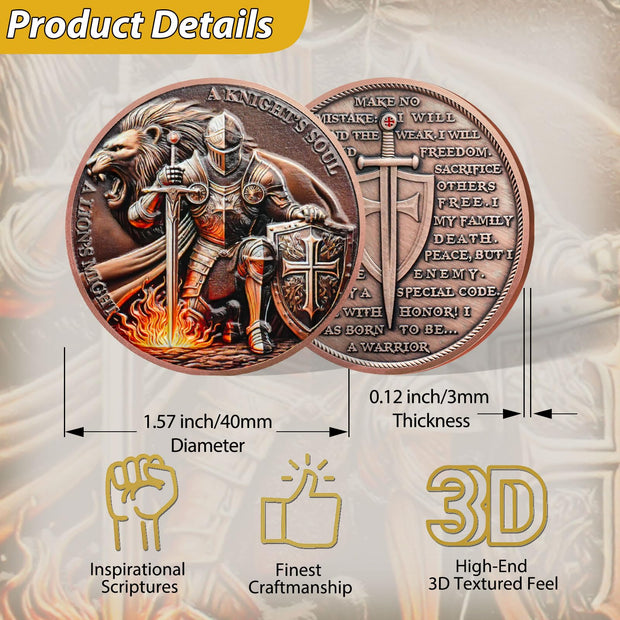 Knight & Lion Christian Challenge Coin