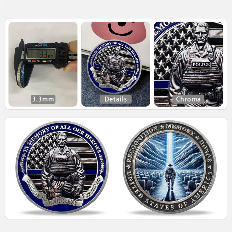 Heroic Police Law Enforcement Valor & Sacrifice Commemorative Memorial Coin