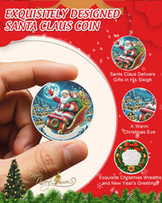 Santa Claus on Sleigh Christmas Coin