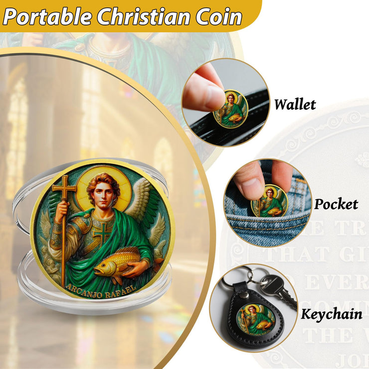 Archangel Raphael Healing Prayer Christian Challenge Coins