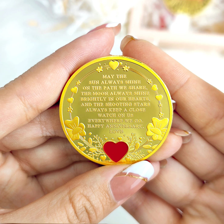40th-60th Anniversary Couple Wedding Ceremony Keepsake Coin
