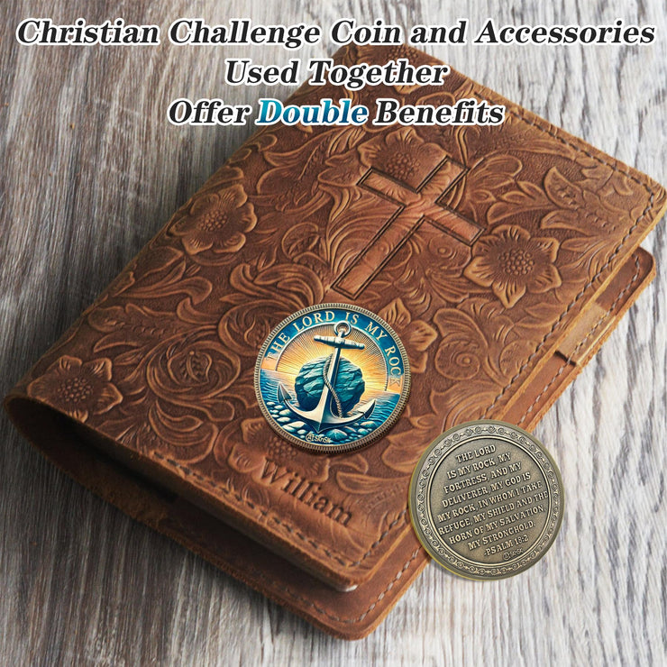 The Lord is My Rock Christian Challenge Coin