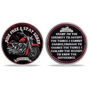 Inspirational Recovery Motorcycle Soberity Challenge Coin