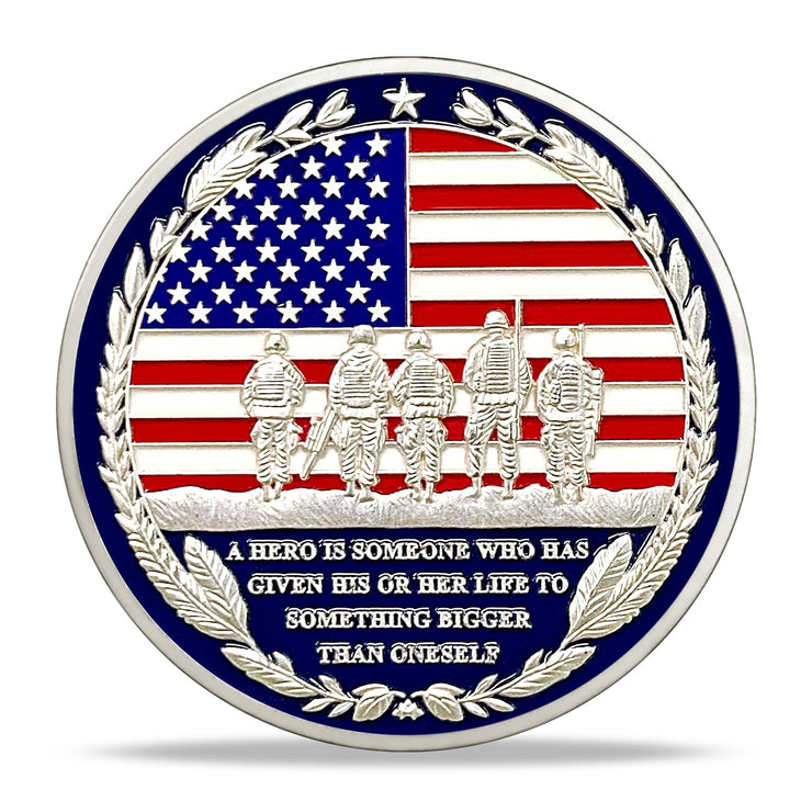 Eagle and Flag Military Veterans Patriotic Challenge Coin