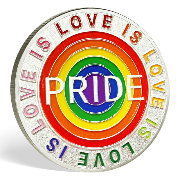 Rainbow Pride Challenge Coin Love is Love LGBT Gifts