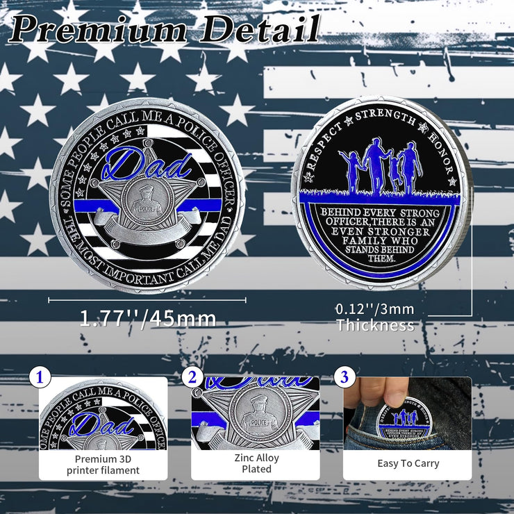 Thin Blue Line Police Law Enforcement Police Officer Challenge Coins