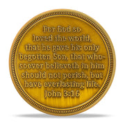 God Loved The World John 3:16 Verse Christian Challenge Coin