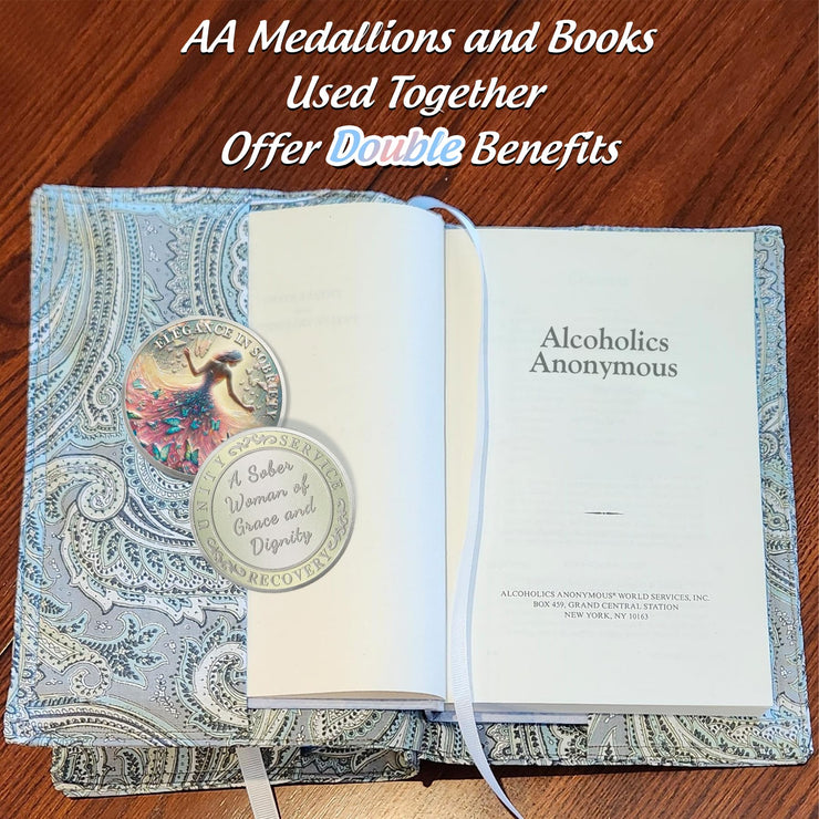 Personalized Celebrate Narcotics Alcoholics Sister Power Addiction Artsy Grace Women Sobriety Coin