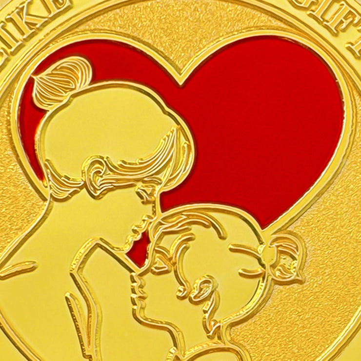 Mother and Daughter Heart Challenge Coin