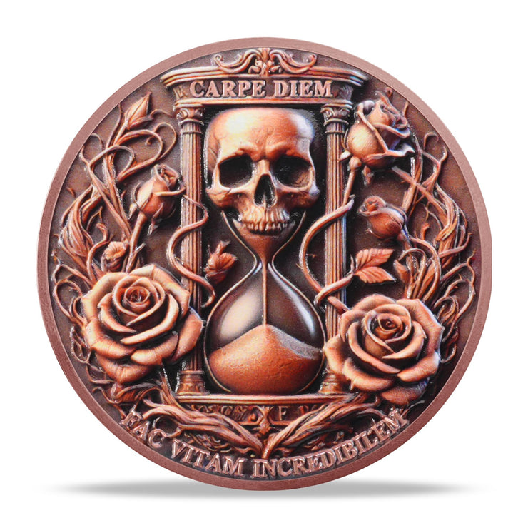 Stoic Reminder Memento Mori Coin Skull Challenge Coins