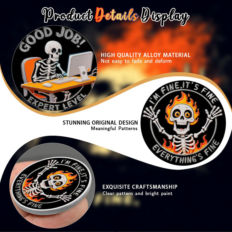 Everything's Fine Stress Relief Humorous Motivational Coin