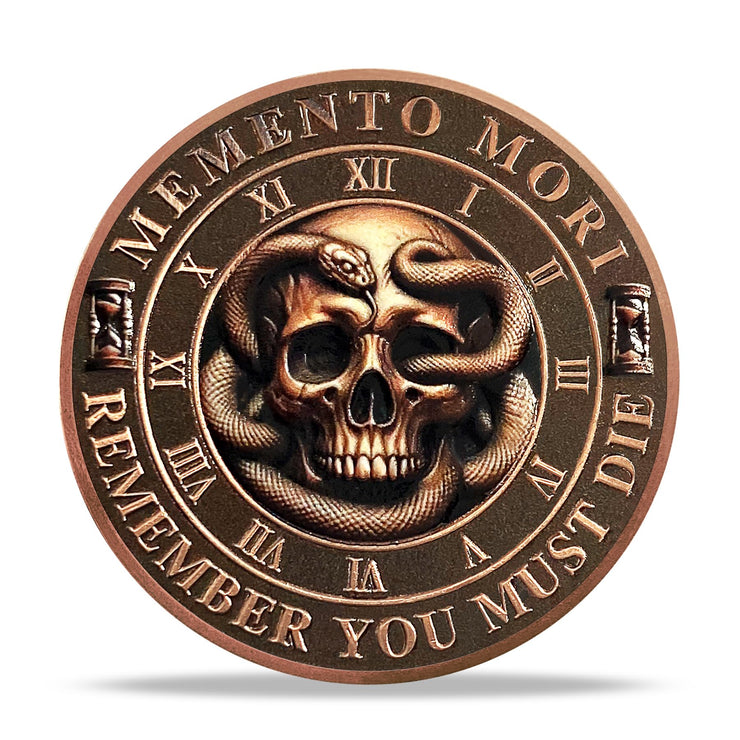 Daily Stoic Reminder Memento Mori Coin Skull Challenge Coins