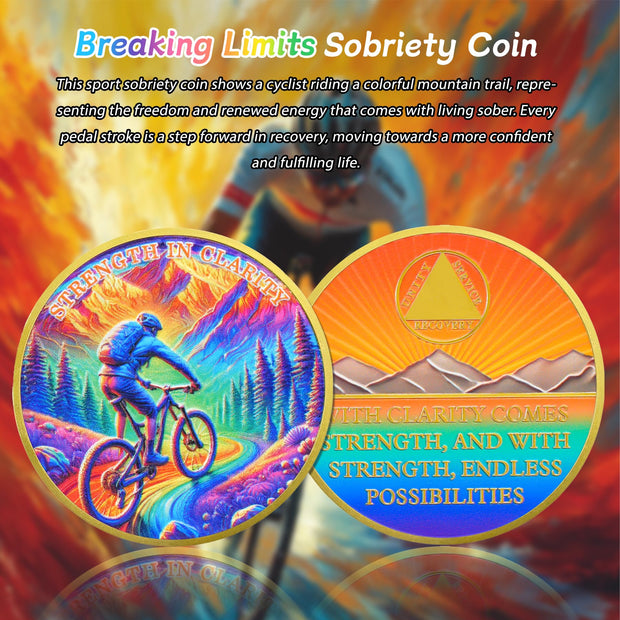 Original Breaking Limits  Mountain Biking Sport Sobriety Coin