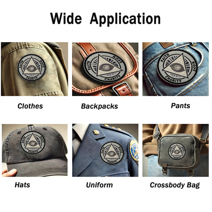 All-Seeing Eye Hook and Loop Patch Freemason Embroidered Patch