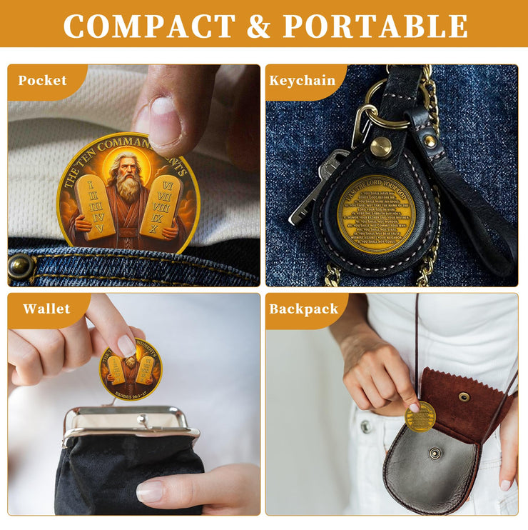 Ten Commandments Prayer  Challenge Coin