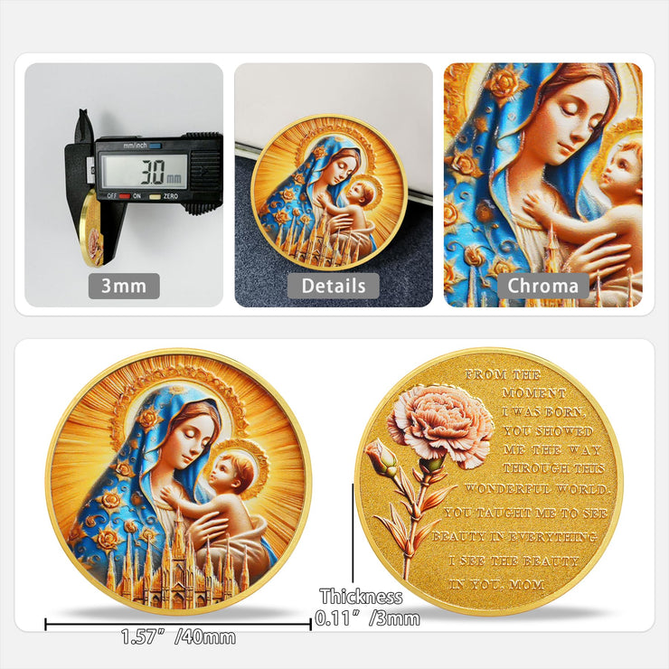 Virgin Mary and Holy Child Jesus Christian Coin