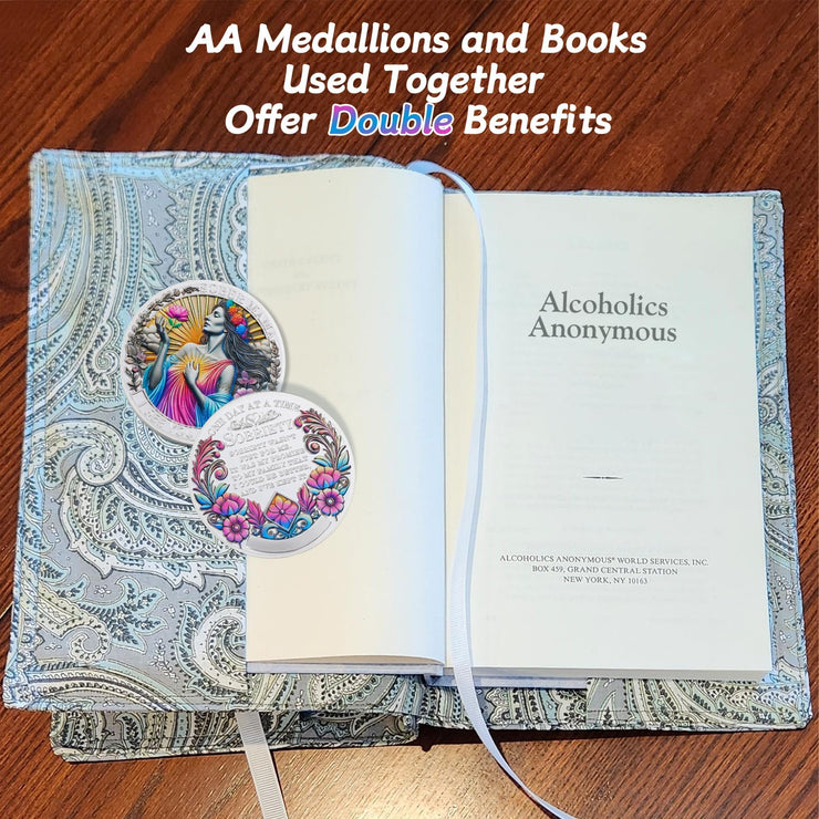 Mom Addiction Recovery Flower One Day at A Time MAMA Sobriety Coin