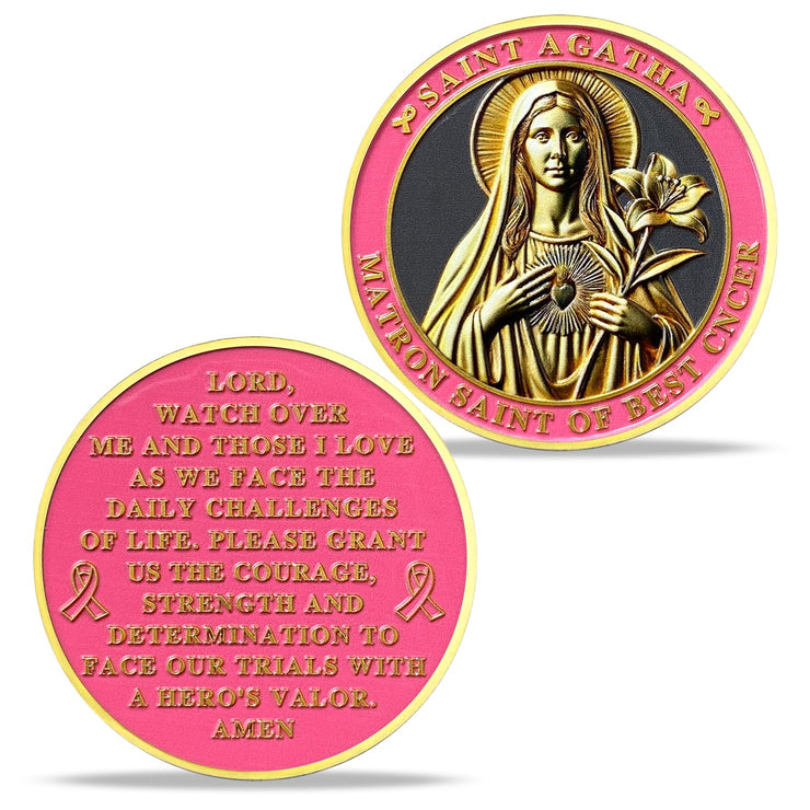 Saint Agatha Breast Cancer Protection Coin