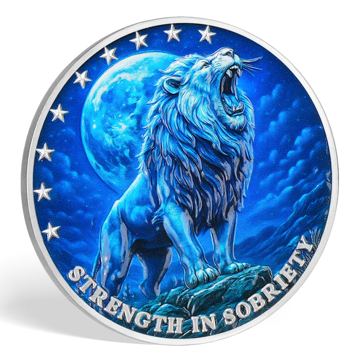 Lion Recovery Strength in Sobriety Coin(Not compatible with keychains)