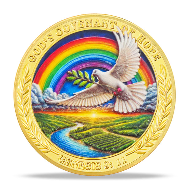 Rainbow Ark Dove Religious Coin