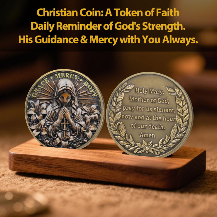 Inspirational Holy Mary Christian Challenge Coin