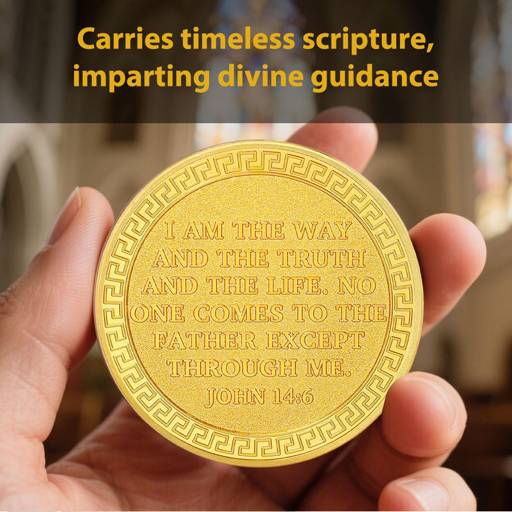 Christian Challenge Coin The Way Coin with John 14:6 Bible Verse