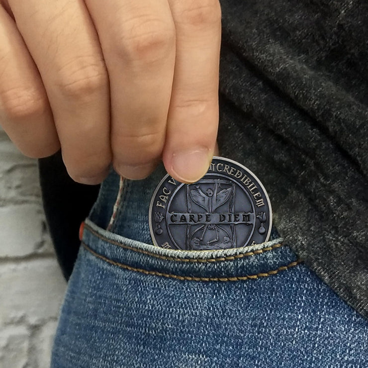 Carpe Diem Motivational Stoicism Memento Mori Challenge Coin