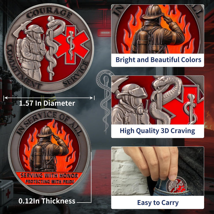 Firefighter Salute Challenge Coin