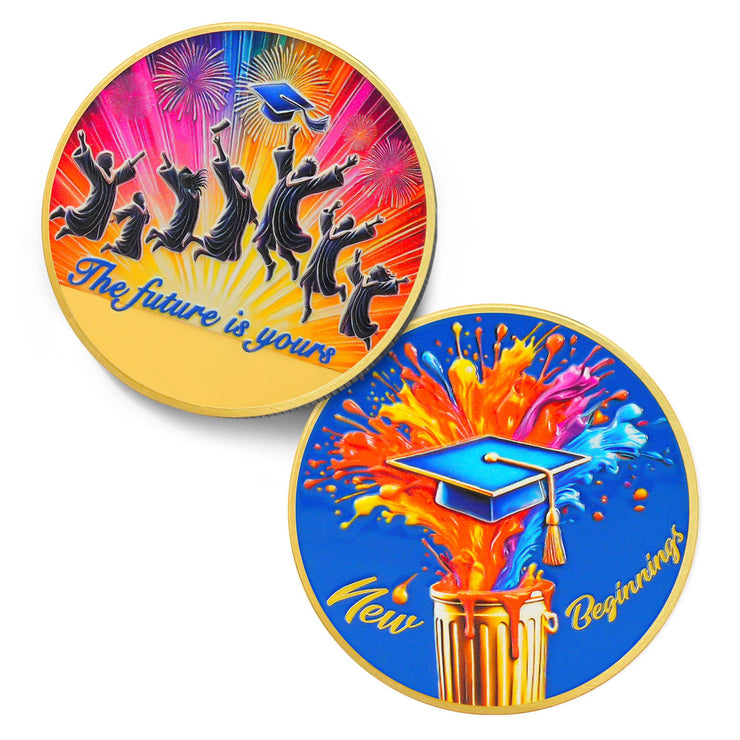 New Beginnings Motivational  Graduation Celebration Coin