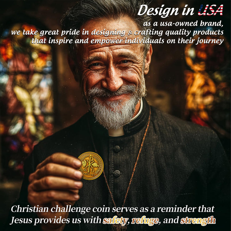 Chi-Rho Christian Challenge Coin