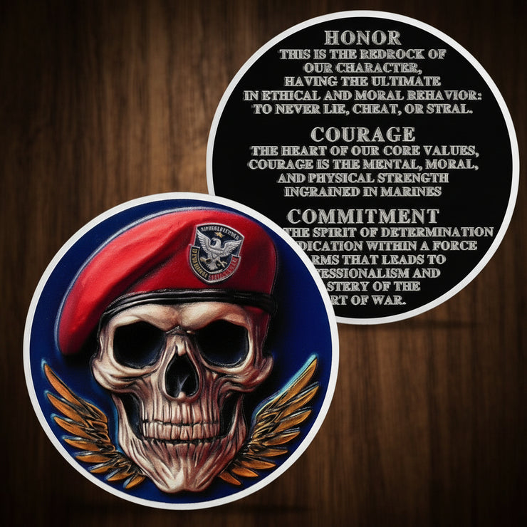 Memento Mori Coin Skull Coin Challenge Coin for Veterans