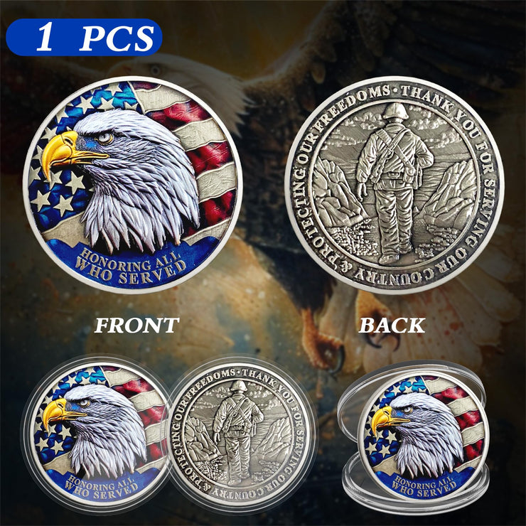 1 Pcs Veteran Challenge Coin Thank You for Your Service Military Challenge Coins