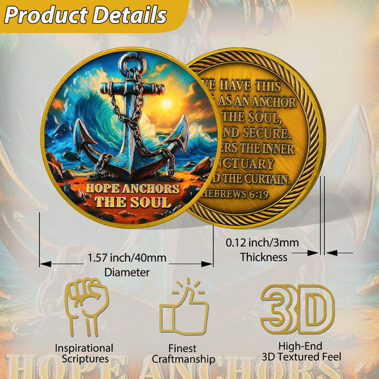 Hope Anchors The Soul Christian Navy Challenge Coin