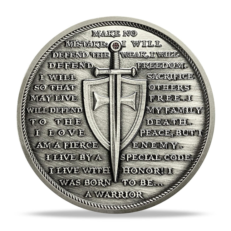 Knights Templar Warrior Standing Knight Challenge Coin