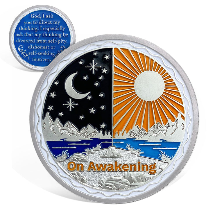Recovery Sun and Moon Sobriety Coin