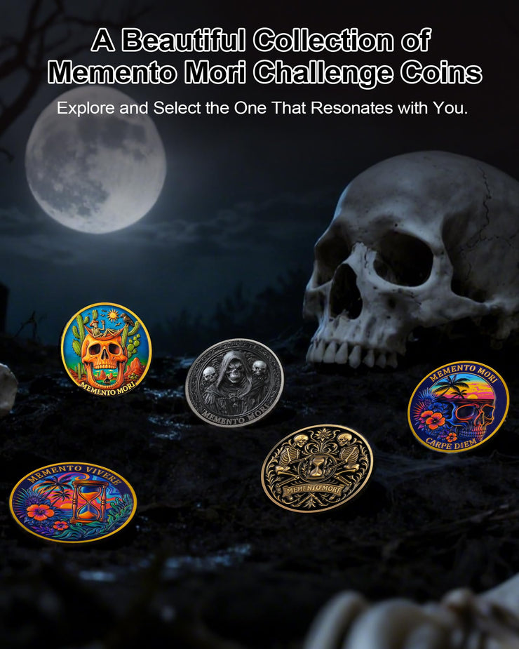 Memento Mori Coin Skull Challenge Coins Carpe Diem Coin