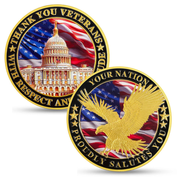 Nation's Gratitude Thank You Veterans Commemorative Challenge Coin