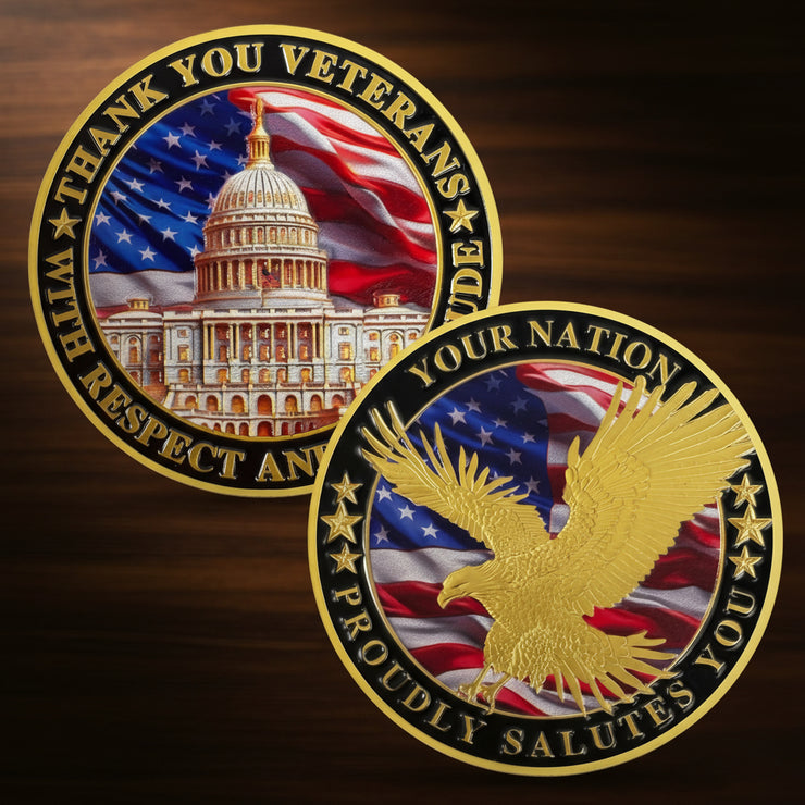 Nation's Gratitude Thank You Veterans Commemorative Challenge Coin