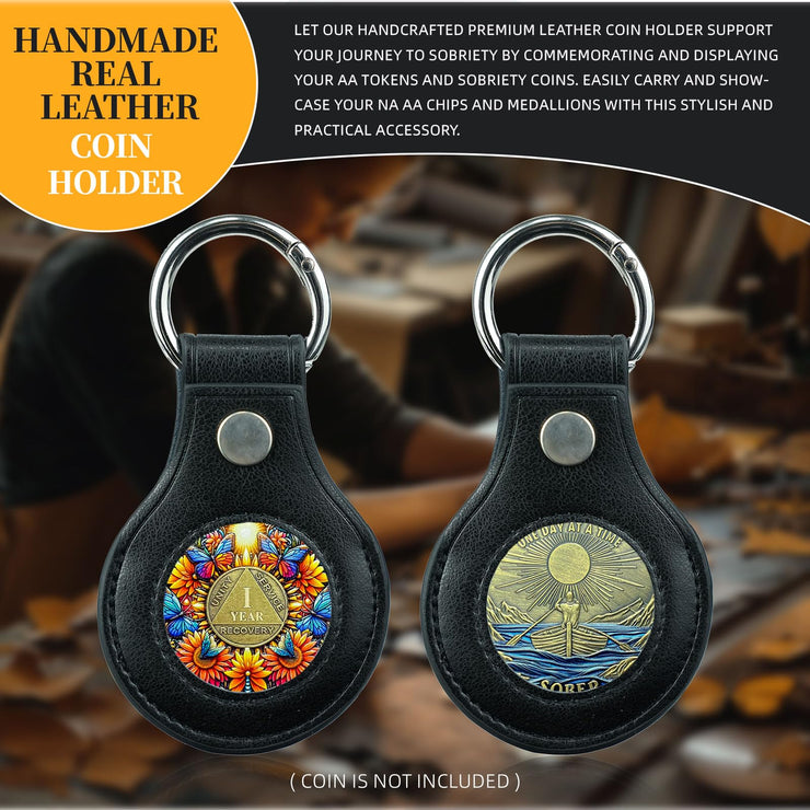 Handmade Premium Leather Coin Holder Keychain