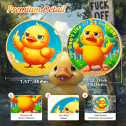 Cute Yellow Duck Middle Finger Challenge Coin
