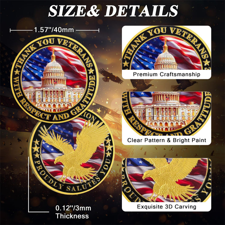 Nation's Gratitude Thank You Veterans Commemorative Challenge Coin