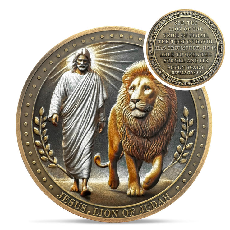 Prince of Peace Jesus  Lion of Judah Revelation 5:5 Religious Challenge Coin