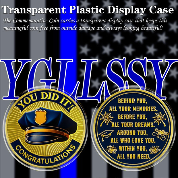 Police Officer Challenge Coin with Congratulations You Did It