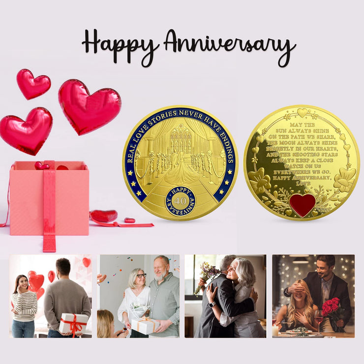 40th-60th Anniversary Couple Wedding Ceremony Keepsake Coin