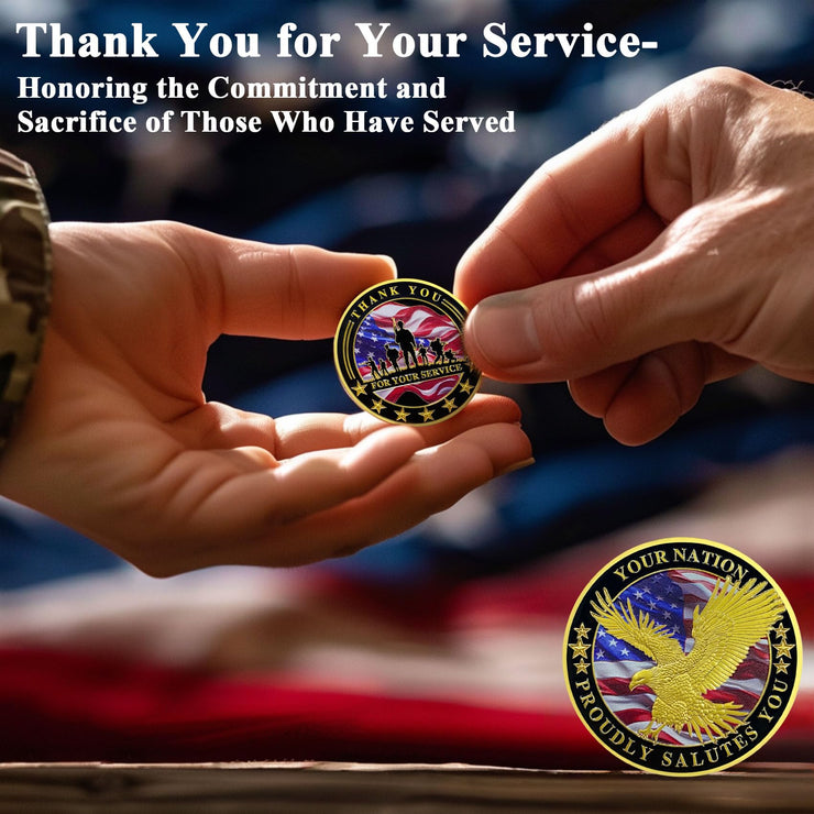 Thank You for Your Service Bulk Veterans Military  Challenge Coin