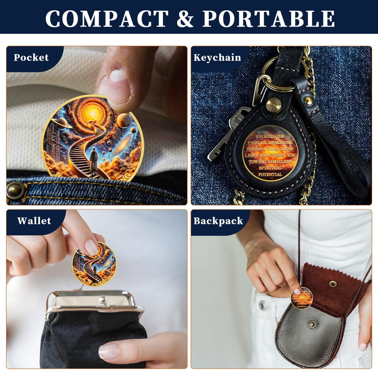 Cosmic Steps Path of Awakening Sobriety Coin