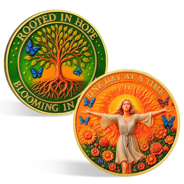 Tree of Life One Day at A Time Sobriety Coin