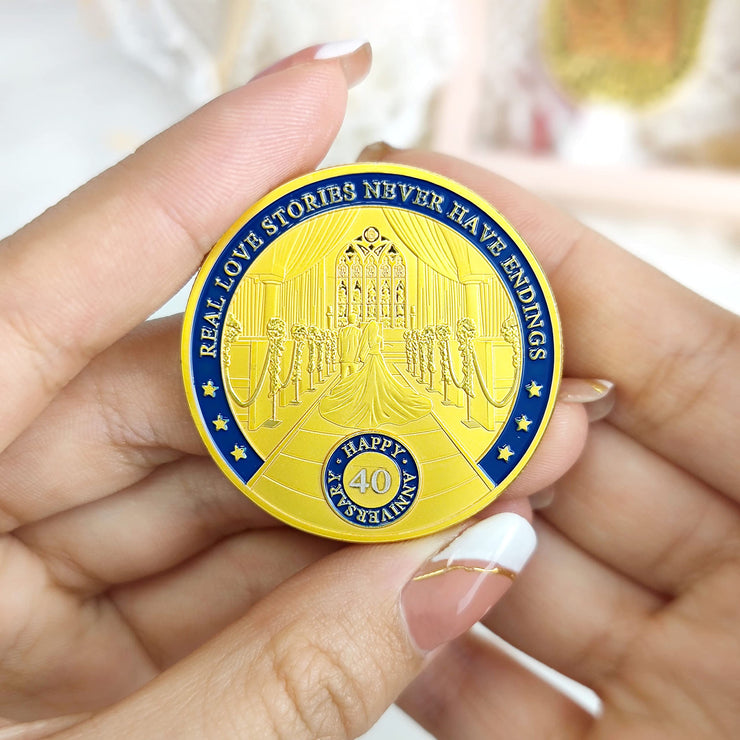 40th-60th Anniversary Couple Wedding Ceremony Keepsake Coin